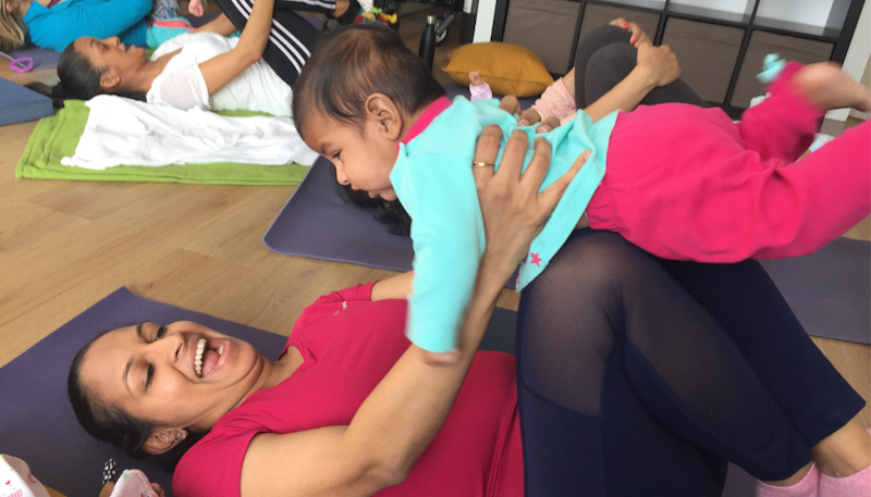 Postnatal Yoga mother and baby Sarah Burgess Yoga